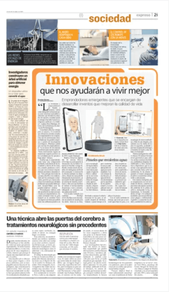 Imagen del periódico: vanguardia,  con en lace al artículo de inventos destacados Promoingenio.com 
